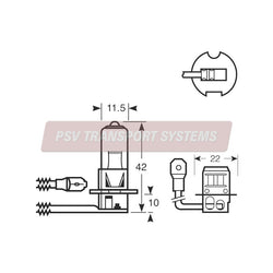 PSV/09/006-H3 Headlight Bulb, 12V 55W, PK22s-PSV Transport Systems Bus and Coach Parts