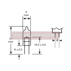 PSV/09/022-12V 20W Halogen 2 Pin G4/9X6 Bulb-PSV Transport Systems Bus and Coach Parts