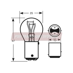 PSV/09/040-24V 24/6W OSP BAY 15d Brake and Tail Bulb-PSV Transport Systems Bus and Coach Parts
