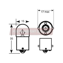 PSV/09/047-HD-24V 7W SCC BA15s Heavy Duty Philips Side and Tail Bulb-PSV Transport Systems Bus and Coach Parts