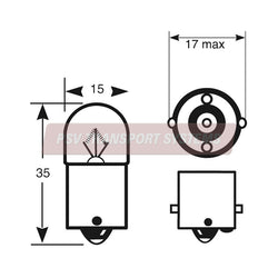 PSV/09/051-24V 10W SCC BA15s Side and Tail Bulb-PSV Transport Systems Bus and Coach Parts