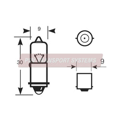 PSV/09/059-24V 2.8W BA9s MCC Panel Bulb-PSV Transport Systems Bus and Coach Parts