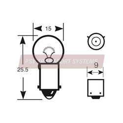 PSV/09/060-24V 5W MCC BA9s Side and Tail Bulb-PSV Transport Systems Bus and Coach Parts