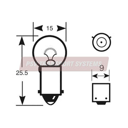 PSV/09/063-12V 2W MCC BA9s Panel and Indicator Bulb-PSV Transport Systems Bus and Coach Parts