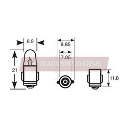 PSV/09/066-24V 3W MCC BA7s Panel Bulb-PSV Transport Systems Bus and Coach Parts