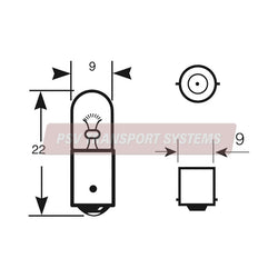 PSV/09/078-12V DC 4W BA9s MCC Side and Tail Bulb-PSV Transport Systems Bus and Coach Parts