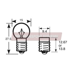 PSV/09/091-24V 2.8W E10/13/14 MES Panel Bulb-PSV Transport Systems Bus and Coach Parts
