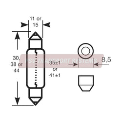 PSV/09/106-12V 5W S8.5d 11 X 42mm Festoon Bulb-PSV Transport Systems Bus and Coach Parts