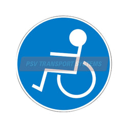 PSV/84/613-Wheelchair Accessibility Sticker, 134mm Diameter-PSV Transport Systems Bus and Coach Parts