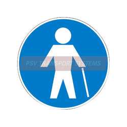 PSV/84/614-Walking Stick Accessibility Sticker, 134mm-PSV Transport Systems Bus and Coach Parts