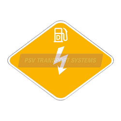 PSV/84/635-First Responder - Diesel/Electric Hybrid Sticker, White Symbol on Orange Background, 200 x 150mm-PSV Transport Systems Bus and Coach Parts