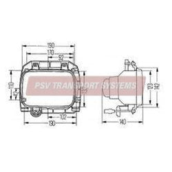 PSV/07/054-12/24V H4 Main and Dipped Beam Headlamp with Side Light-PSV Transport Systems Bus and Coach Parts