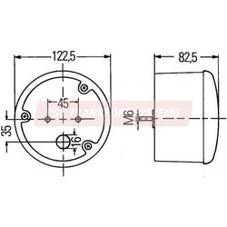 PSV/07/094-12/24V Front Indicator and Position Lamp, 122.5mm Diameter-PSV Transport Systems Bus and Coach Parts