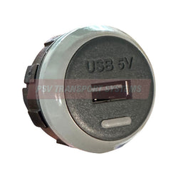 PSV/12/776-Single Output 12/24-5V USB Charger 2.1A, Diameter 36mm; Hole 30mm; Depth 55mm-PSV Transport Systems Bus and Coach Parts