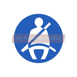 PSV/16/793-Round Seat Belt Sticker, 76mm Diameter-PSV Transport Systems Bus and Coach Parts