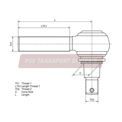 PSV/68/281-Ball Joint, Right Hand Thread-PSV Transport Systems Bus and Coach Parts