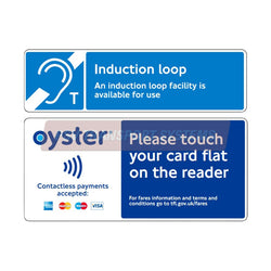 PSV/84/573-Contactless payments/Induction Loop Sticker, White Text on Blue Background, 200 x 92mm-PSV Transport Systems Bus and Coach Parts