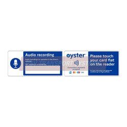 PSV/84/574-Contactless Payments/Audio Sticker, White Text on Blue Background, 405 x 92mm-PSV Transport Systems Bus and Coach Parts