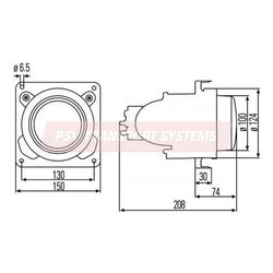PSV/07/076-24V 100mm H1 Halogen Front Fog Lamp-PSV Transport Systems Bus and Coach Parts