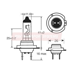 PSV/09/001-H7 Headlight Bulb, 24V 70W, Px26d-PSV Transport Systems Bus and Coach Parts