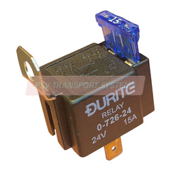 PSV/11/042-24V 15 Amp Amp Mini Fused Make and Break Relay, 4 x 6.3mm Terminals, Fused with Bracket-PSV Transport Systems Bus and Coach Parts