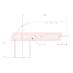 PSV/15/295-90 Degree Convoluted Silicone Hose Elbow Reducer, 57mm > 50.8mm-PSV Transport Systems Bus and Coach Parts