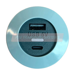 PSV/99/195-Dual Output USB A and USB C Charger, Front Fit, IP65 Rated-PSV Transport Systems Bus and Coach Parts