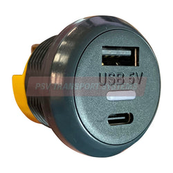 PSV/99/204-Double Output 12/24-5V USB A and USB C Charger, IP65 Rated, Slimline-PSV Transport Systems Bus and Coach Parts